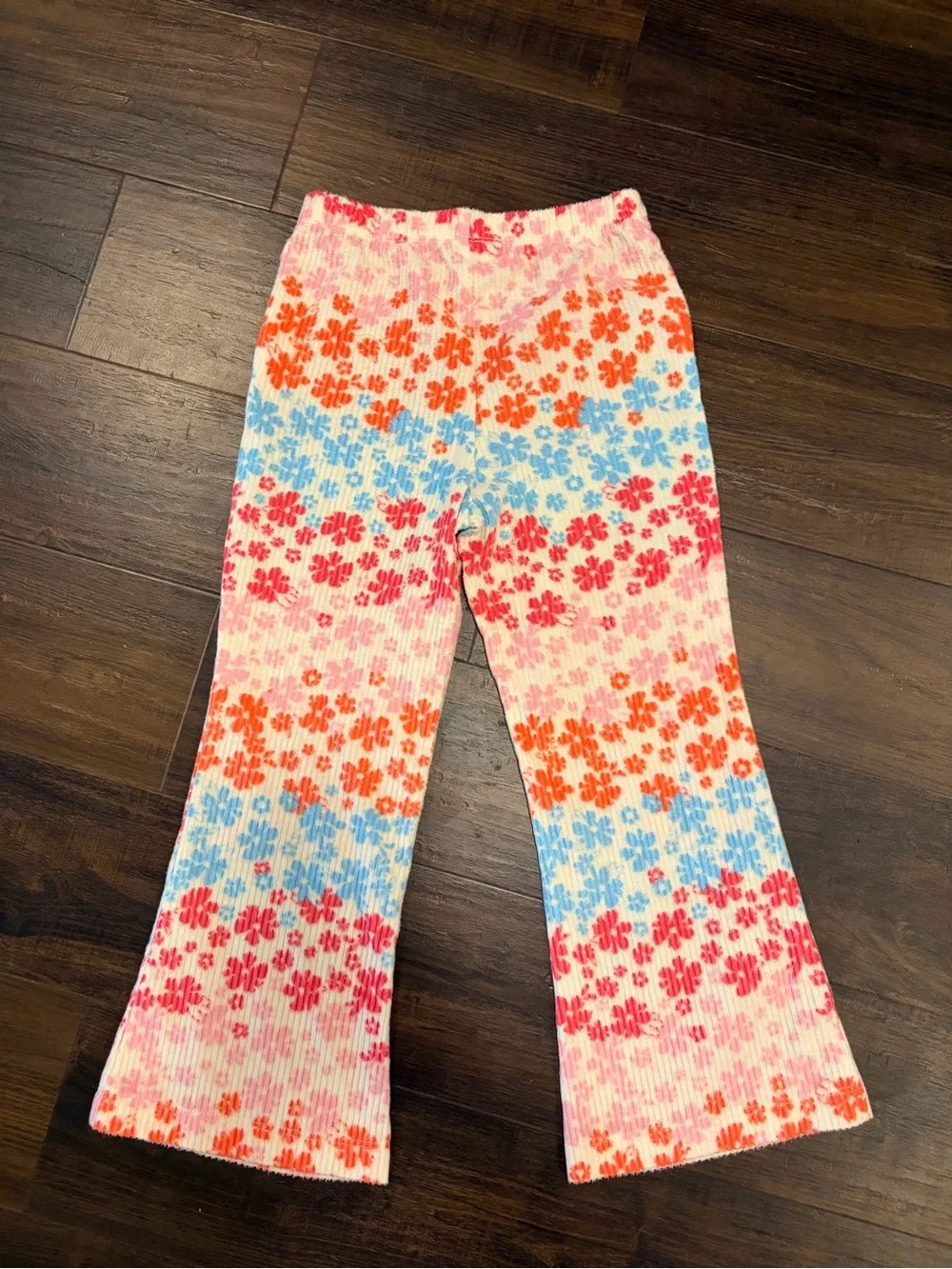Nordstrom Girls Sleep Pants Size 6 Floral Orange Pink Blue Lounge